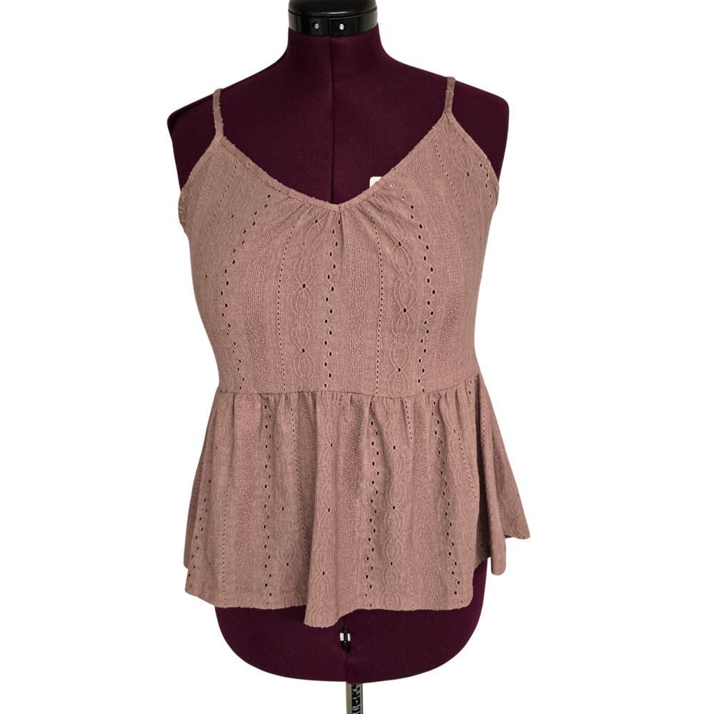 NWT NEW Women's Maurices Mauve Boho Lace Up Back Tank Top | Size Small